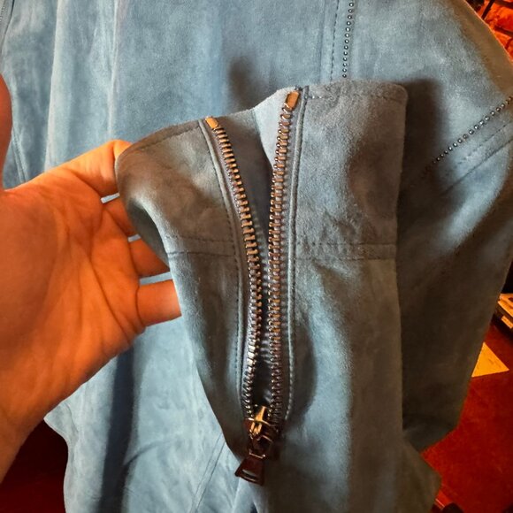 $2498 JOHN VARVATOS Blue Steel ROCKAWAY Suede Jacket sz 48 - Picture 16 of 16